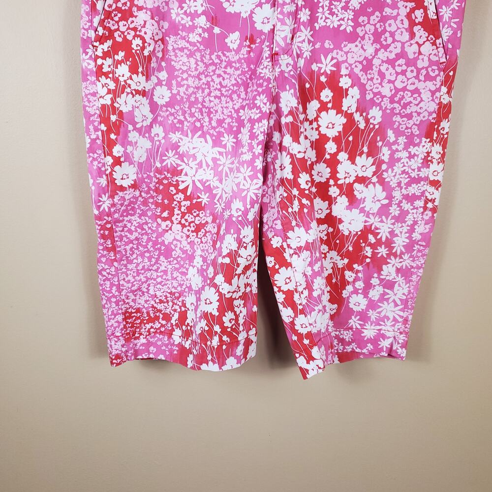 Vintage Bandolino Pink Floral Bermuda Shorts Size 12P - Picture 2 of 10